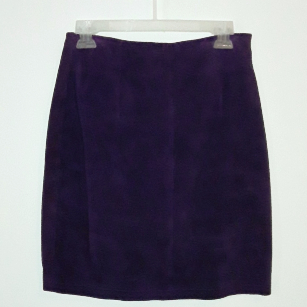 Purple suede skirt